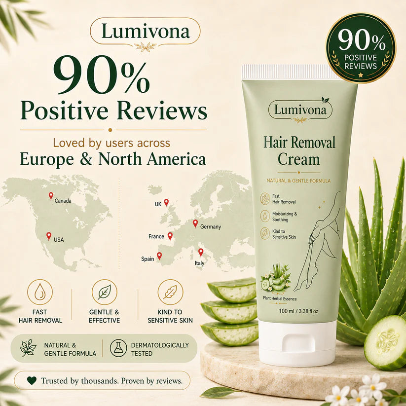 Lumivona™ Natural Gentle Hair Removal Cream | For Women & Men, Sensitive Skin