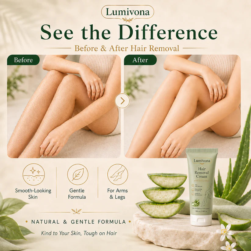 Lumivona™ Natural Gentle Hair Removal Cream | For Women & Men, Sensitive Skin