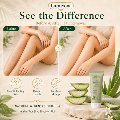 Lumivona™ Natural Gentle Hair Removal Cream | For Women & Men, Sensitive Skin
